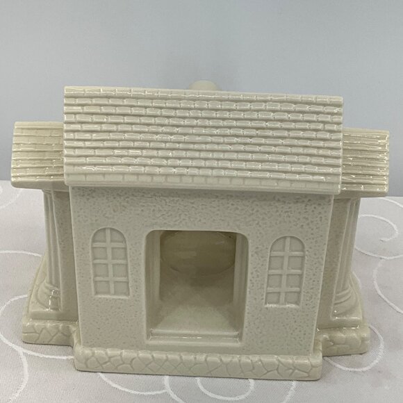 Lenox Ivory Ceramic Train Station Votive Holder Figurine Gold Accents - Picture 9 of 11